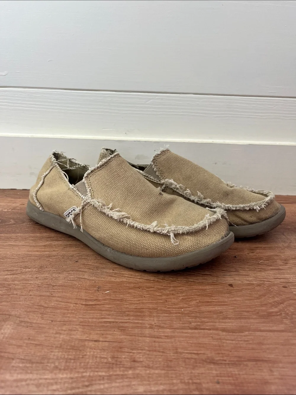 CROCS Kids Tan Slip-On Canvas Shoes